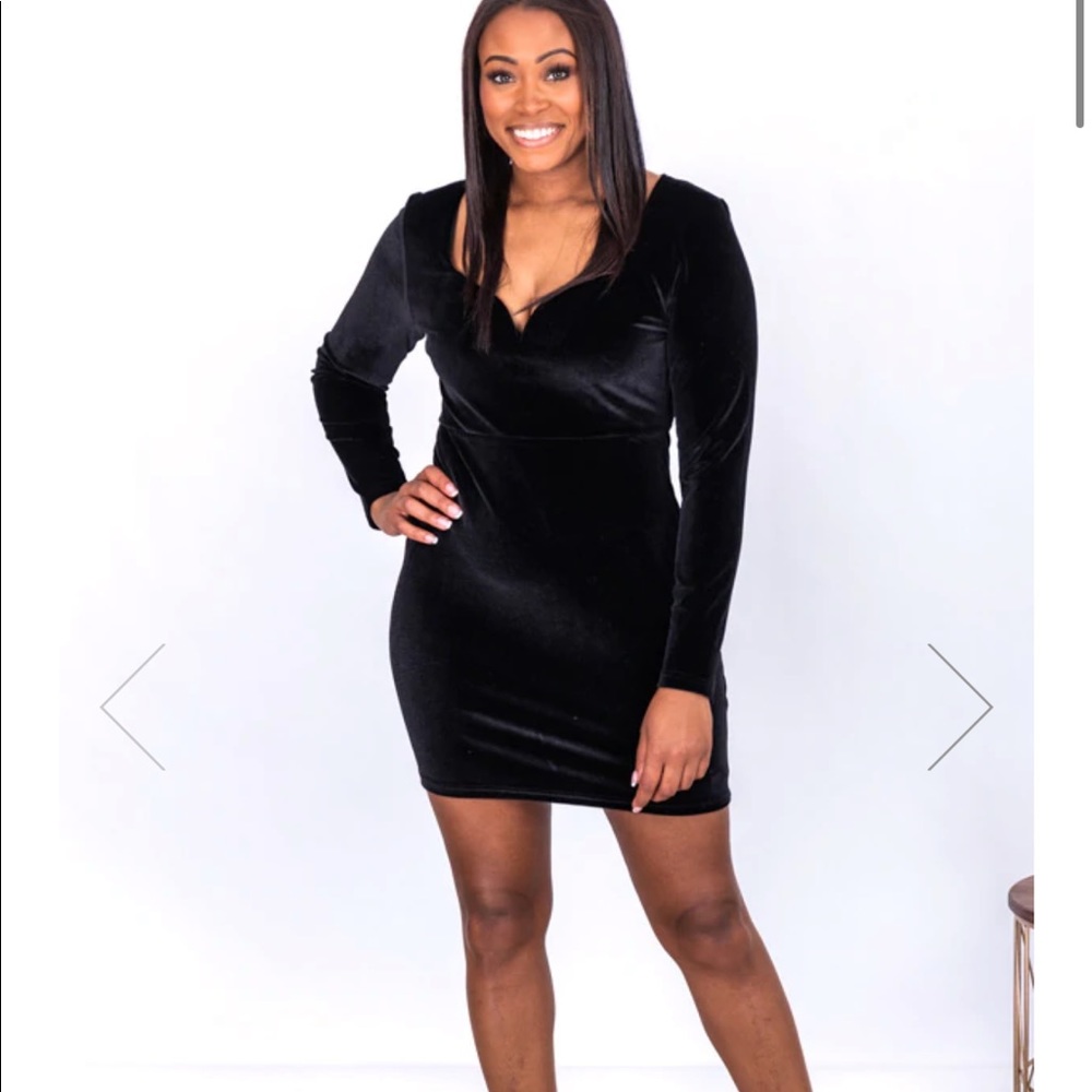 Pink Lily Long Sleeve Velvet Dress